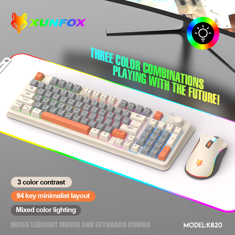 Gaming Keyboard And Mouse Combo Wireless - K820 USB Wired Game Keyboard Mouse