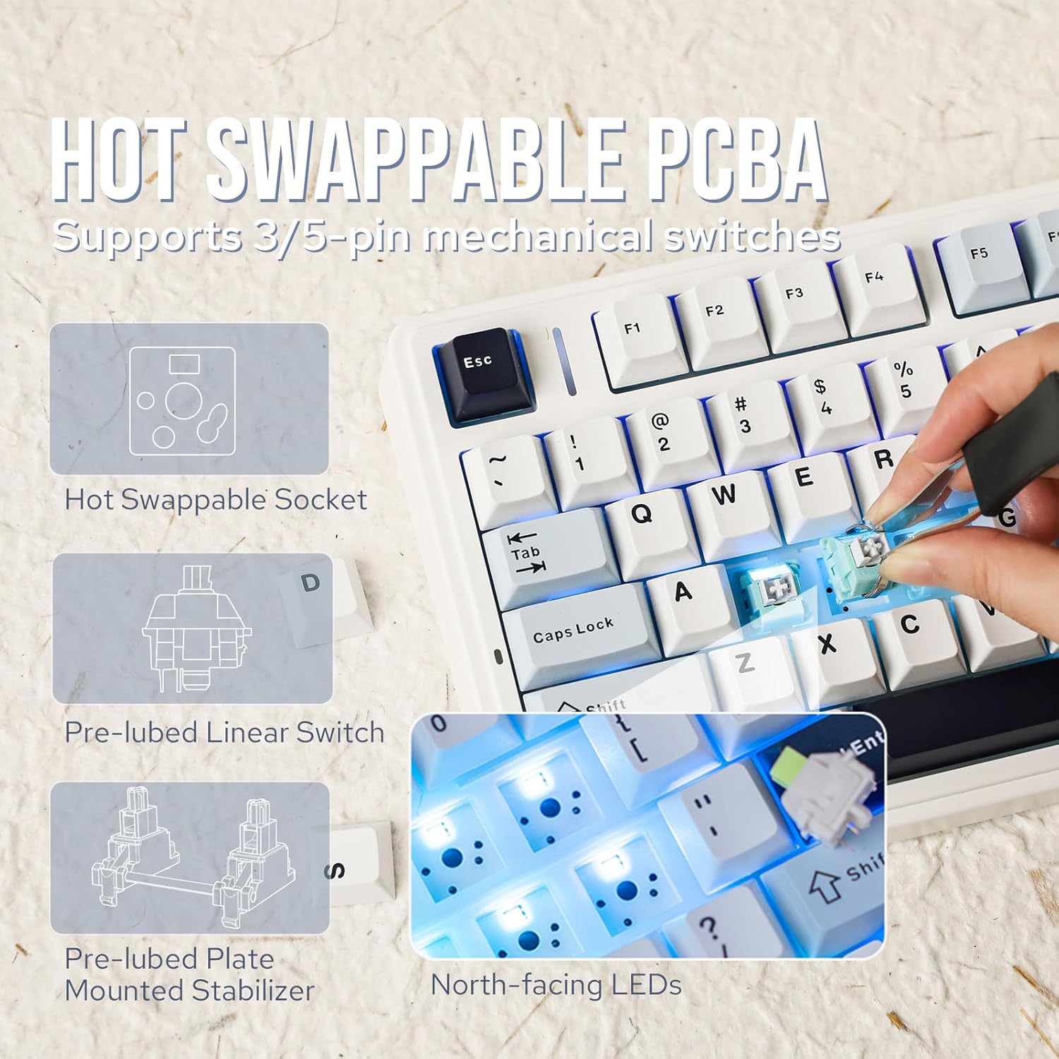 Aula F75 Mechanical Keyboard 7 - Gaming Keyboard Type C 评论和价格