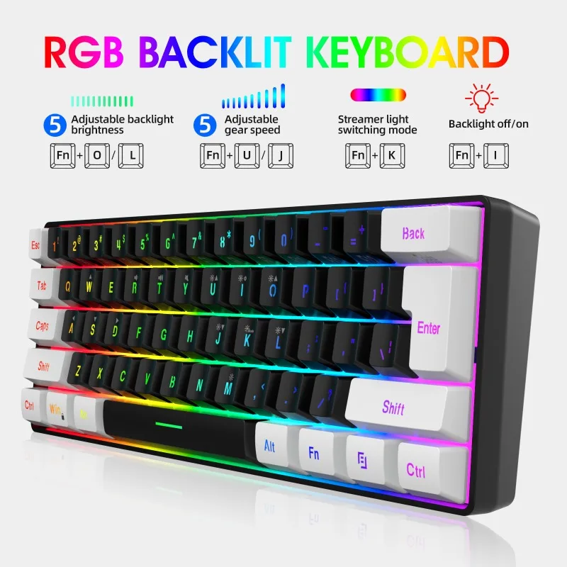 Keyboard and Mouse 60% Compute - Gaming Keyboard And Mouse Combo Wireless 评论和价格