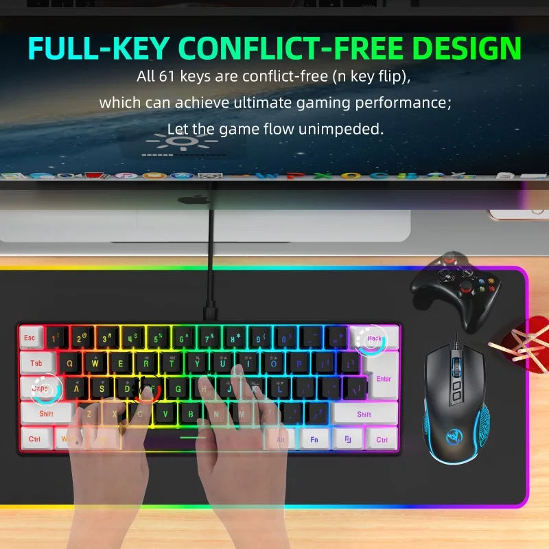 Keyboard and Mouse 60% Compute - Gaming Keyboard And Mouse Combo Wireless 评论和价格