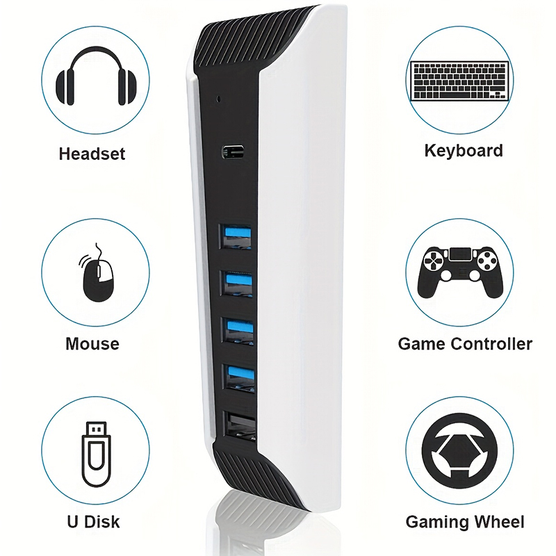 5 in 1 USB Hub for PS5 Console - Gaming Keyboard Splitter 评论和价格