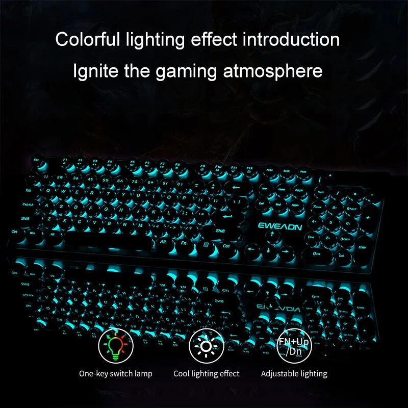Retro Punk Mechanical Feel Key - Gaming Keyboard Mouse 评论和价格