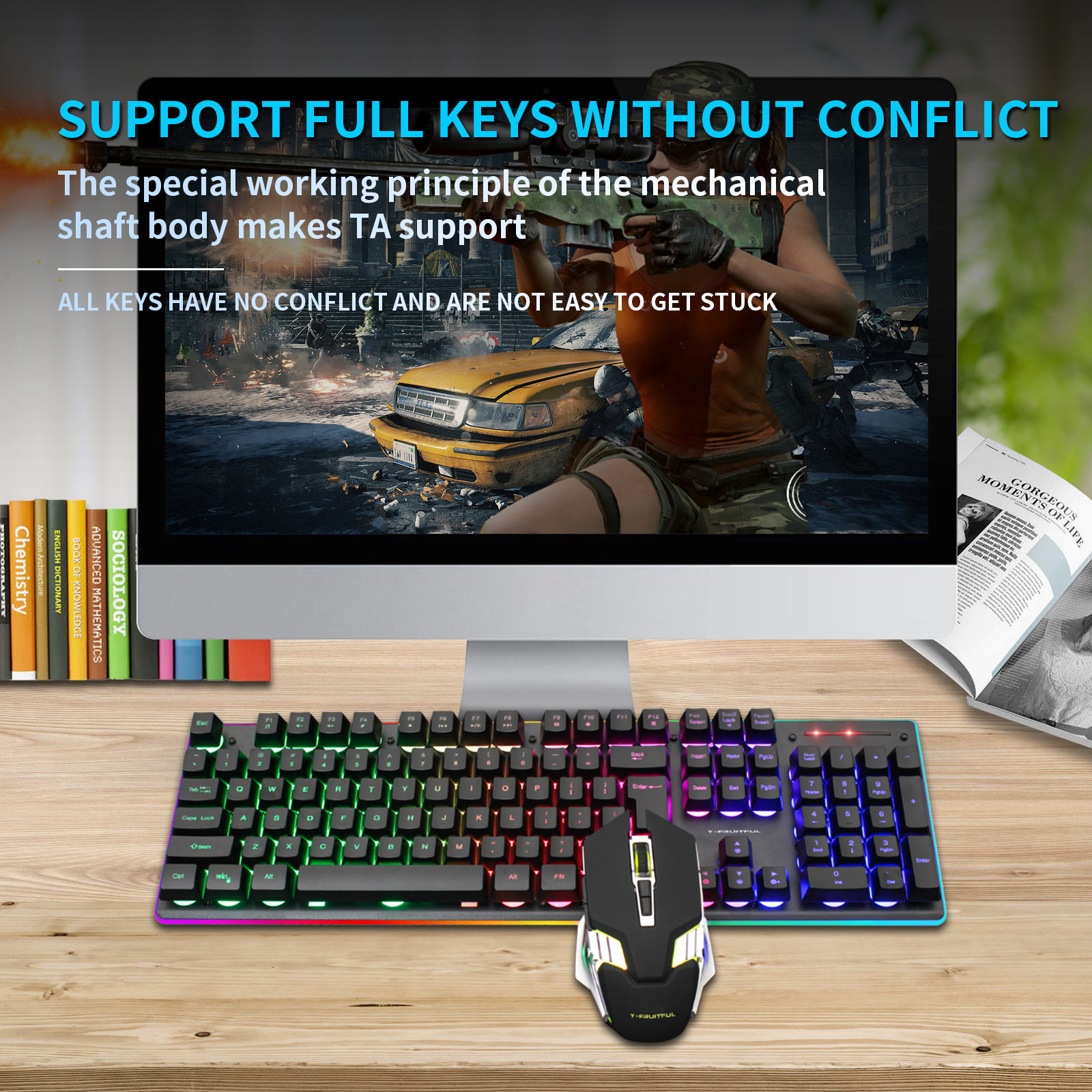 104 Keys RGB Computer Wireless - Gaming Keyboard And Mouse Combo Wireless 评论和价格