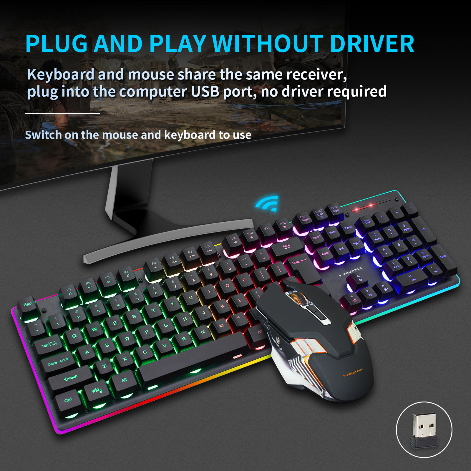 104 Keys RGB Computer Wireless - Gaming Keyboard And Mouse Combo Wireless 评论和价格