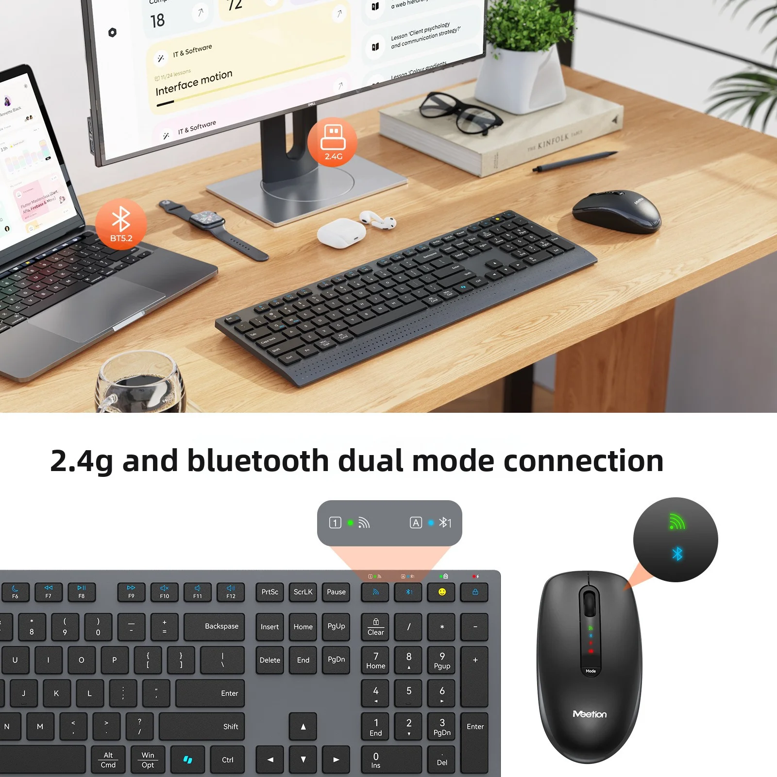 2.4G Bluetooth Dual-mode Wirel - Gaming Keyboard And Mouse Combo Wireless 评论和价格