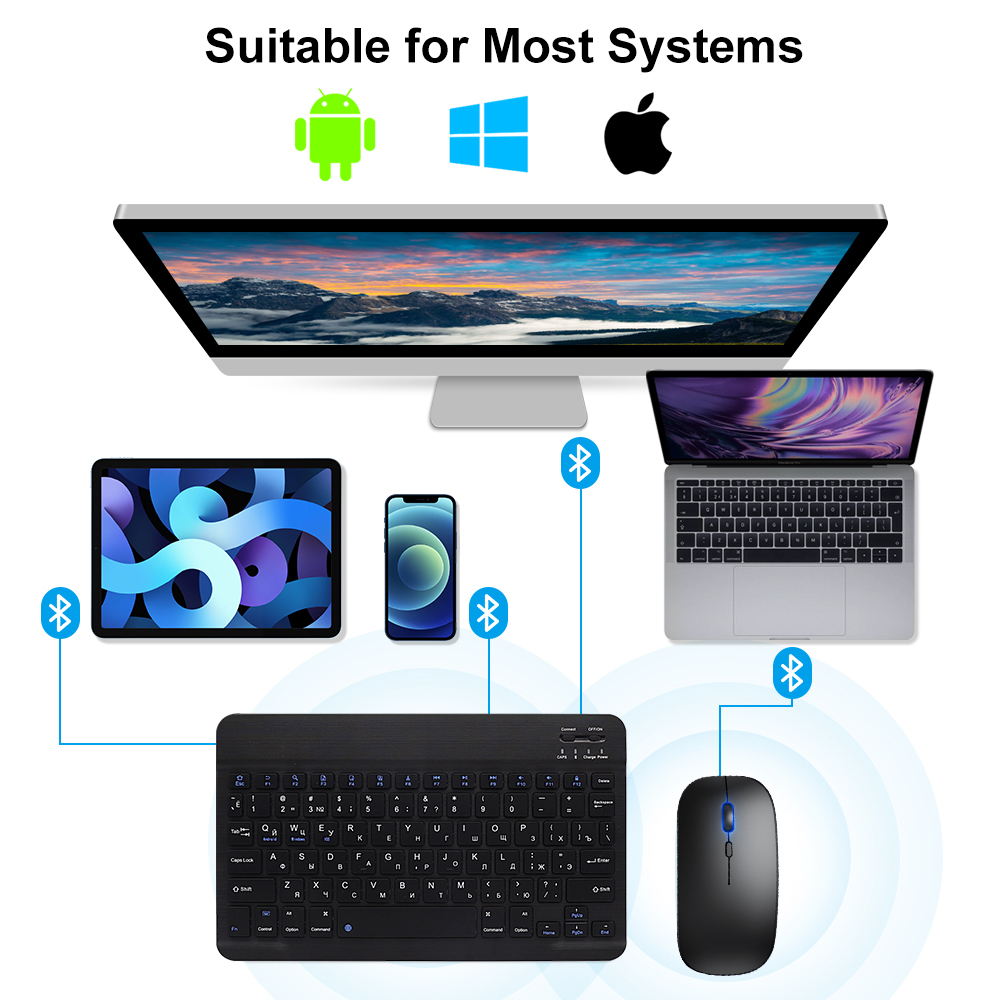 Bluetooth Keyboard and Mouse F - Gaming Keyboard Mini 评论和价格