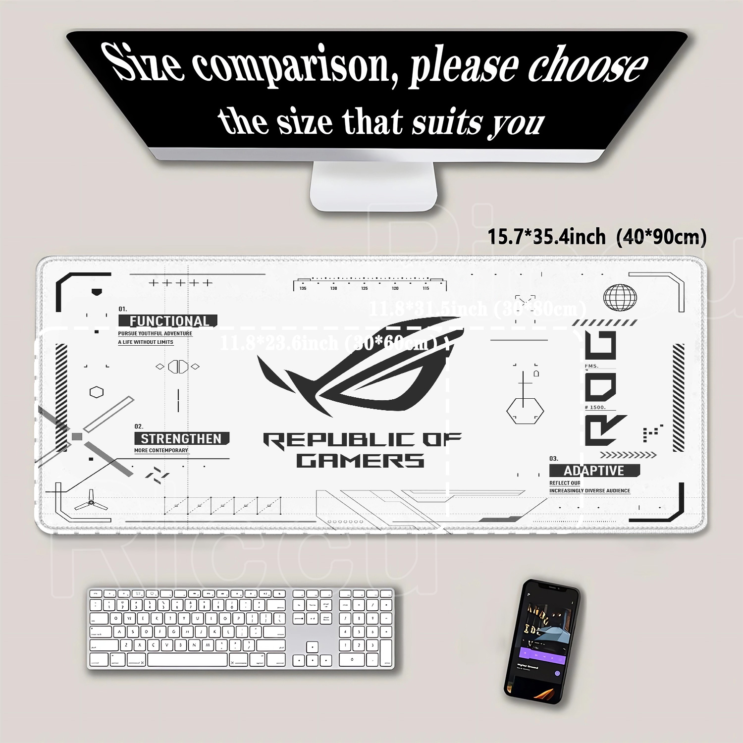 R-ROG Large Gaming Mouse Pad A - Gaming Keyboard Higround 评论和价格