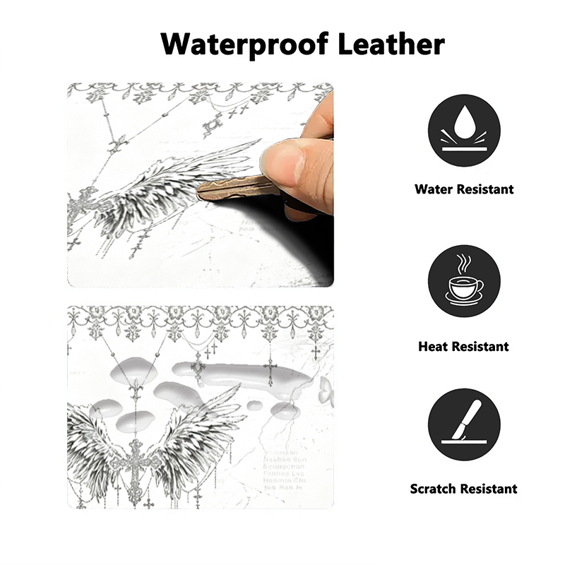 Leather Mousepad Black White A - Gaming Keyboard Esports 评论和价格